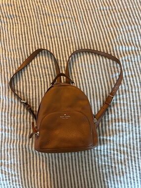 kate spade Pebbled Leather Mini Backpack - Cognac